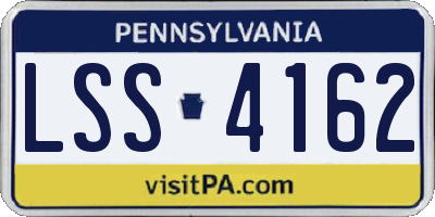 PA license plate LSS4162