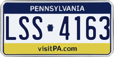 PA license plate LSS4163