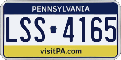 PA license plate LSS4165