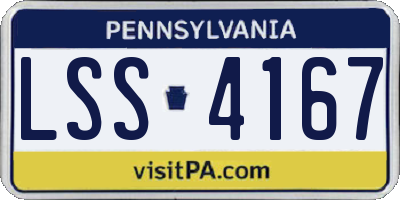 PA license plate LSS4167