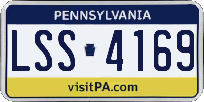 PA license plate LSS4169