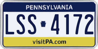 PA license plate LSS4172