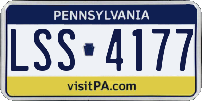 PA license plate LSS4177