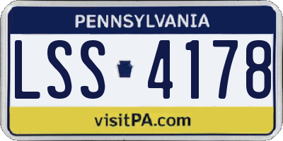 PA license plate LSS4178