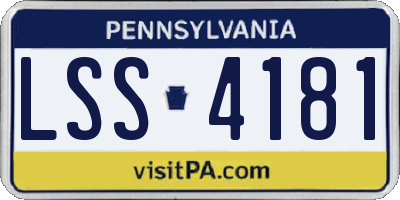PA license plate LSS4181