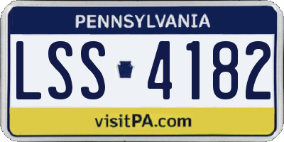PA license plate LSS4182
