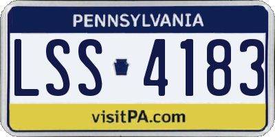 PA license plate LSS4183