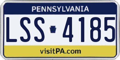 PA license plate LSS4185