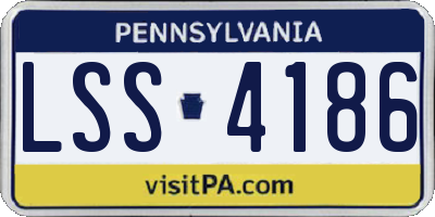 PA license plate LSS4186