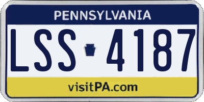 PA license plate LSS4187