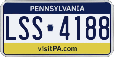 PA license plate LSS4188