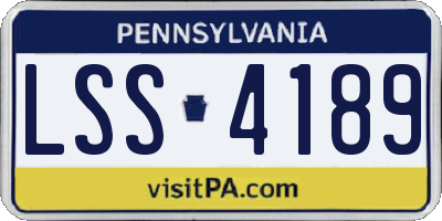 PA license plate LSS4189