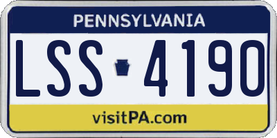 PA license plate LSS4190