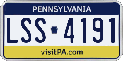 PA license plate LSS4191
