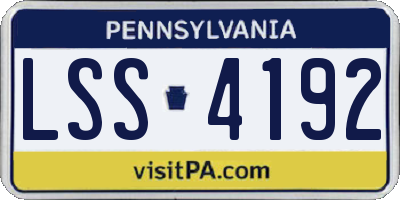 PA license plate LSS4192