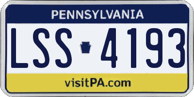 PA license plate LSS4193