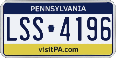 PA license plate LSS4196