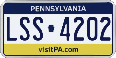 PA license plate LSS4202