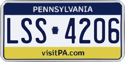 PA license plate LSS4206