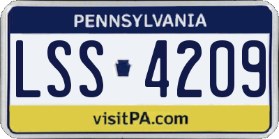 PA license plate LSS4209