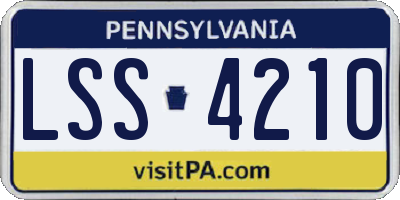 PA license plate LSS4210