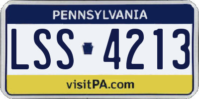 PA license plate LSS4213