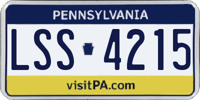 PA license plate LSS4215