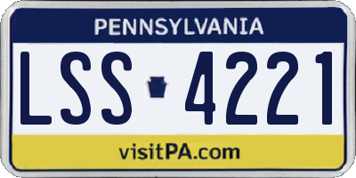 PA license plate LSS4221