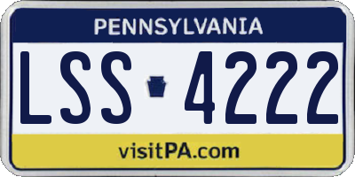 PA license plate LSS4222