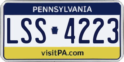 PA license plate LSS4223