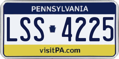 PA license plate LSS4225