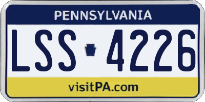 PA license plate LSS4226