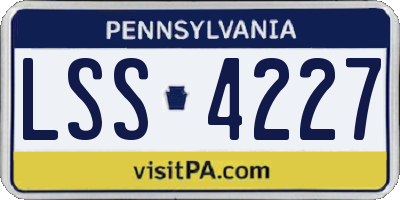 PA license plate LSS4227