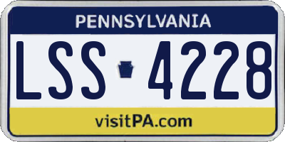 PA license plate LSS4228