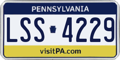 PA license plate LSS4229