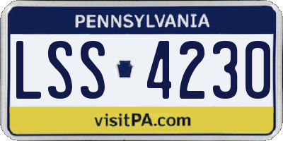PA license plate LSS4230