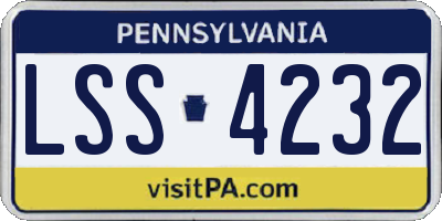 PA license plate LSS4232