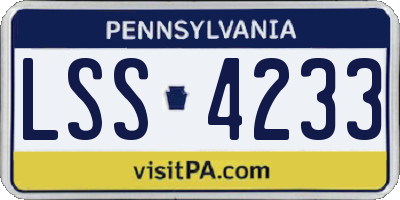 PA license plate LSS4233