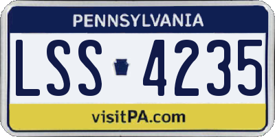 PA license plate LSS4235