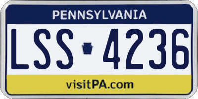 PA license plate LSS4236
