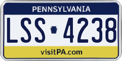 PA license plate LSS4238