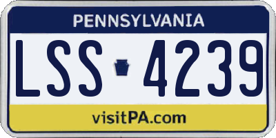 PA license plate LSS4239