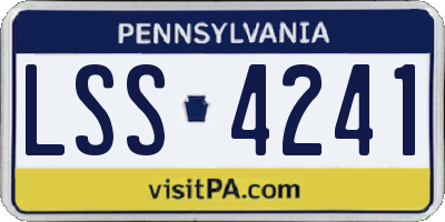 PA license plate LSS4241