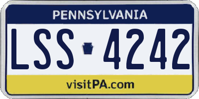 PA license plate LSS4242