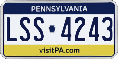 PA license plate LSS4243