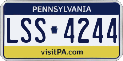 PA license plate LSS4244