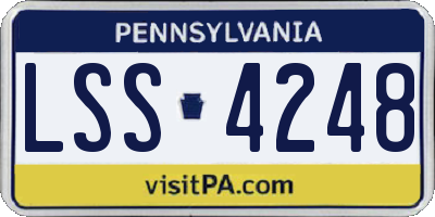 PA license plate LSS4248