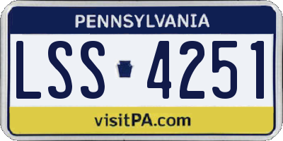 PA license plate LSS4251