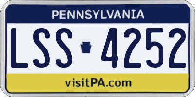 PA license plate LSS4252