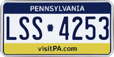 PA license plate LSS4253